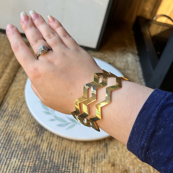 Set of 3 zig-zag bangle bracelets - Picture 13 of 15